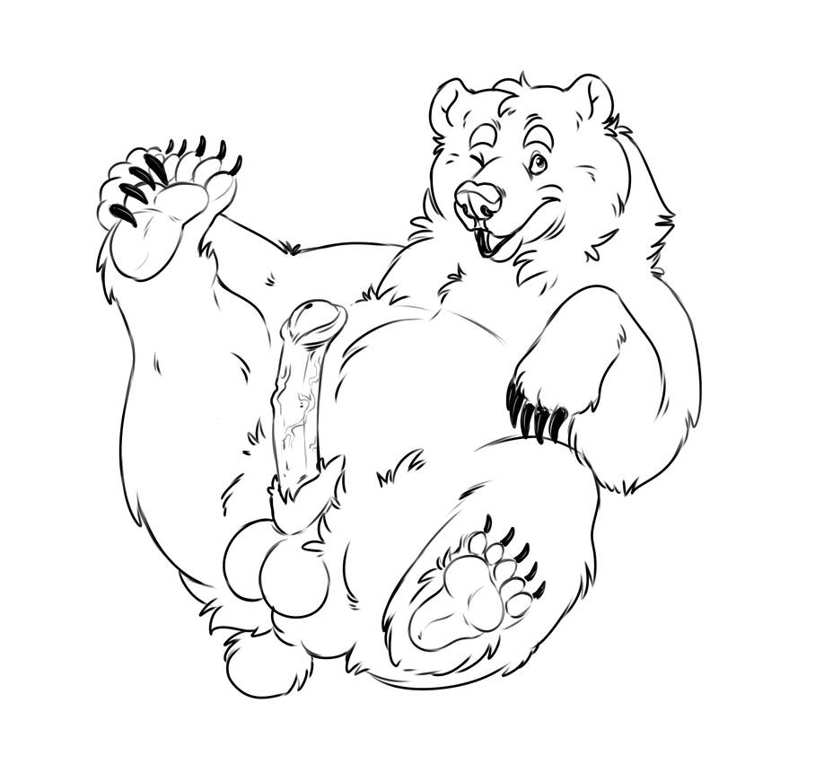 anatomically_correct anatomically_correct_genitalia anatomically_correct_penis animal_genitalia animal_penis ass atroquine balls big_balls big_penis brown_bear erection feral fluffy genitals grizzly_bear holding_paws kuruk_(character) looking_at_viewer male mammal one_eye_closed pawpads paws penis presenting presenting_hindquarters sheath solo ursid ursine ursine_penis wink winking_at_viewer