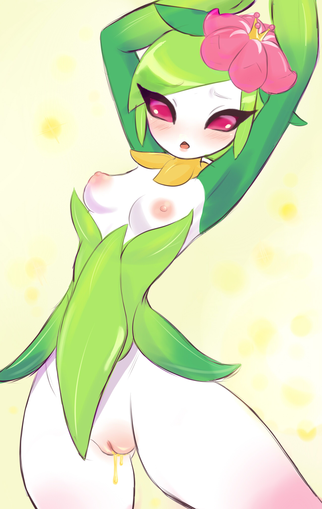 1girls, anthro, areolae, armpits, athletic, athletic female, berrycreme, bodily fluids, breasts, completely naked, completely nude, female, female focus, female only, furry, game freak, hisuian lilligant, lilligant, naked, naked female, nipples, nude, nude female, pee, peeing, pokémon (species), pokemon, pokemon (species), pokemon legends: arceus, pussy, red eyes, sanguineumrose, short hair, solo, solo female, tagme, thighs, urinating, urination, urine, vagina