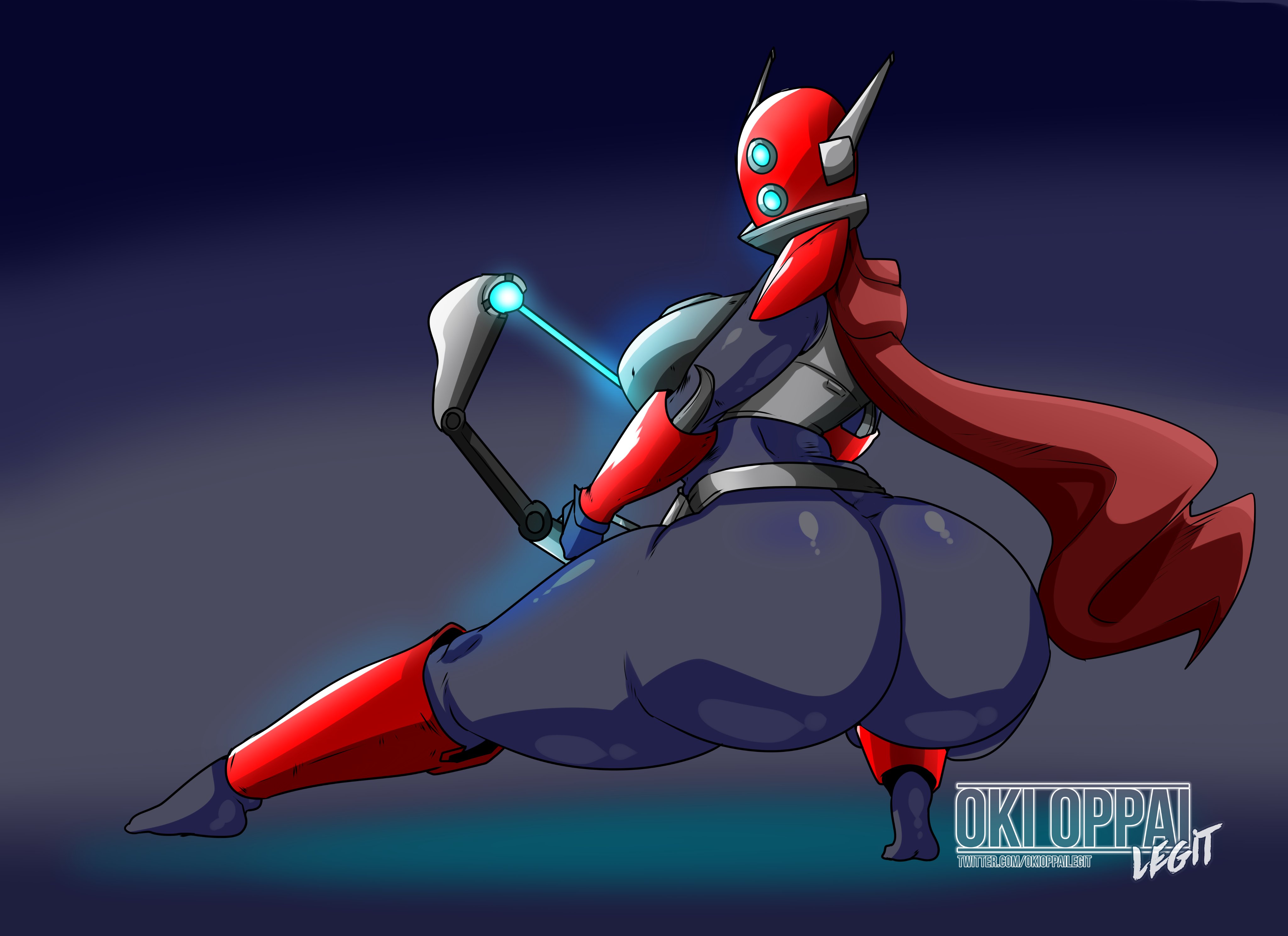 ass, big ass, bodysuit, huntress (risk of rain), okioppai, risk of rain, risk of rain 2, tagme