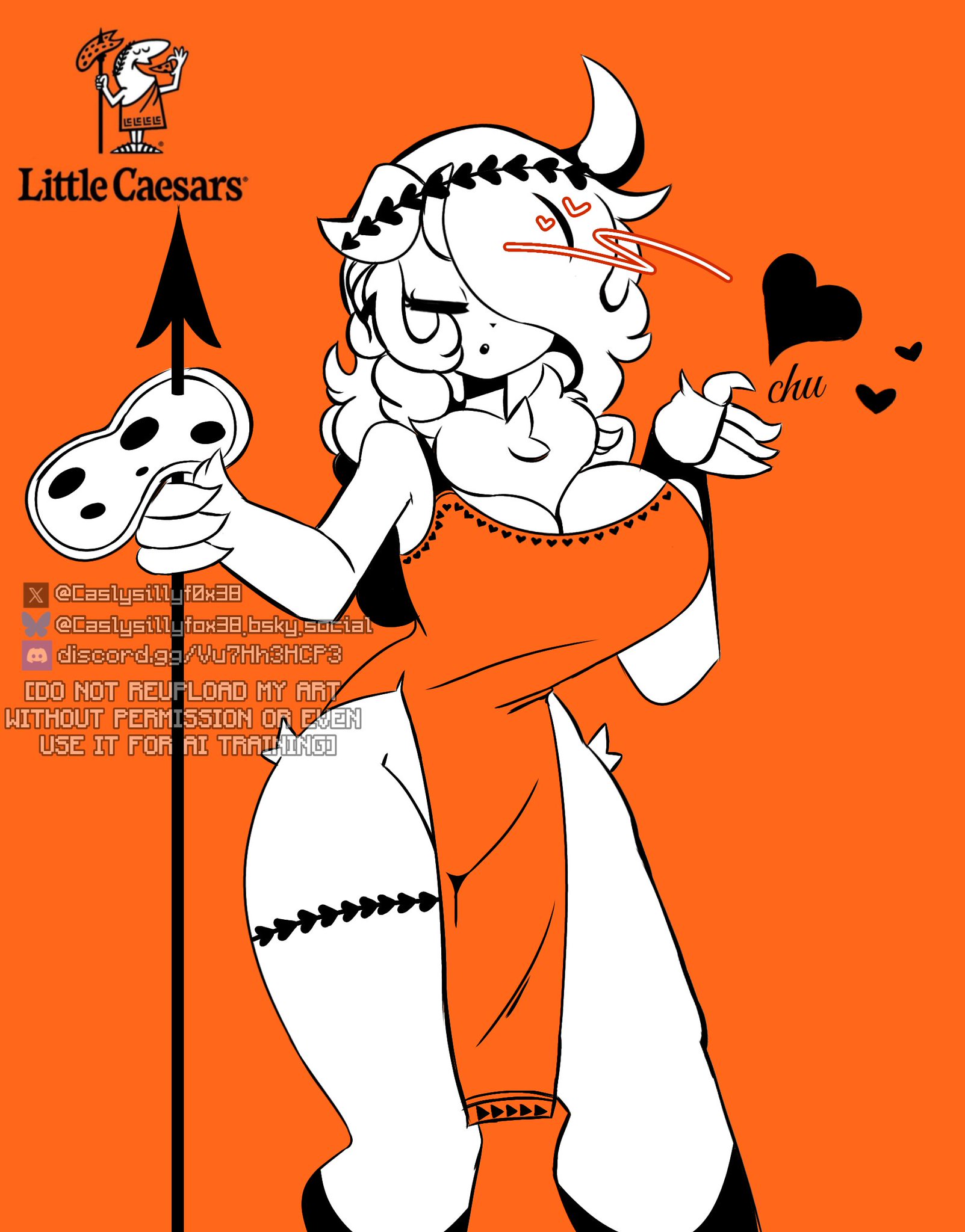2026, big cleopatra, big cleopatra (dangitdanger), caslysillyf0x38, clothing, female, female only, little caesar, little caesars, pizza, tagme
