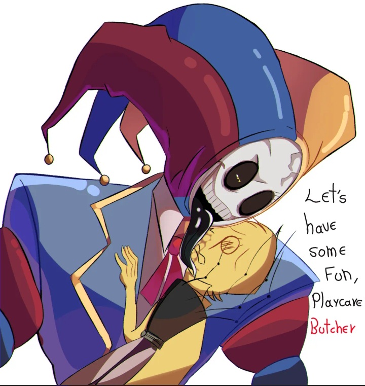 jester, jester hat, jester outfit, long tongue, poppy playtime, sketch, the prototype (poppy playtime), tongue