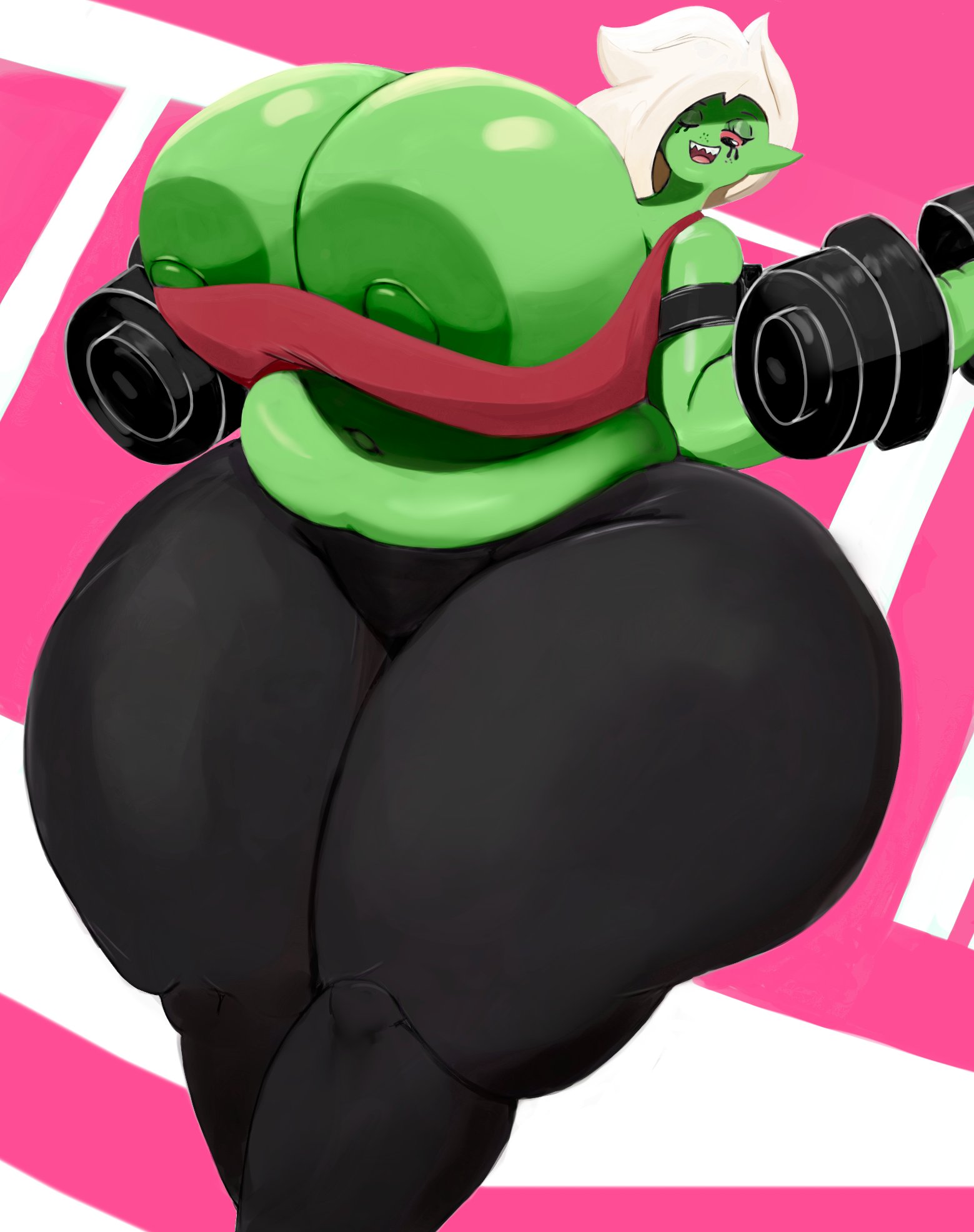 1girls, 2022, alien, alien girl, areola, areola slip, areolae, bbw, belly, belly button, big breasts, big thighs, breasts, chubby, chubby female, cleavage, curvaceous, curvy, disney, disney channel, disney xd, female, female focus, female only, green body, green skin, hips, huge breasts, huge thighs, hyper breasts, imago ic, large breasts, large thighs, looking at viewer, looking down, lord dominator, nipple slip, solo, solo female, solo focus, thick thighs, thighs, thunder thighs, villainess, voluptuous, wander over yonder, weightlifting, weights, white hair, wide hips, wink, winking, winking at viewer, yoga pants