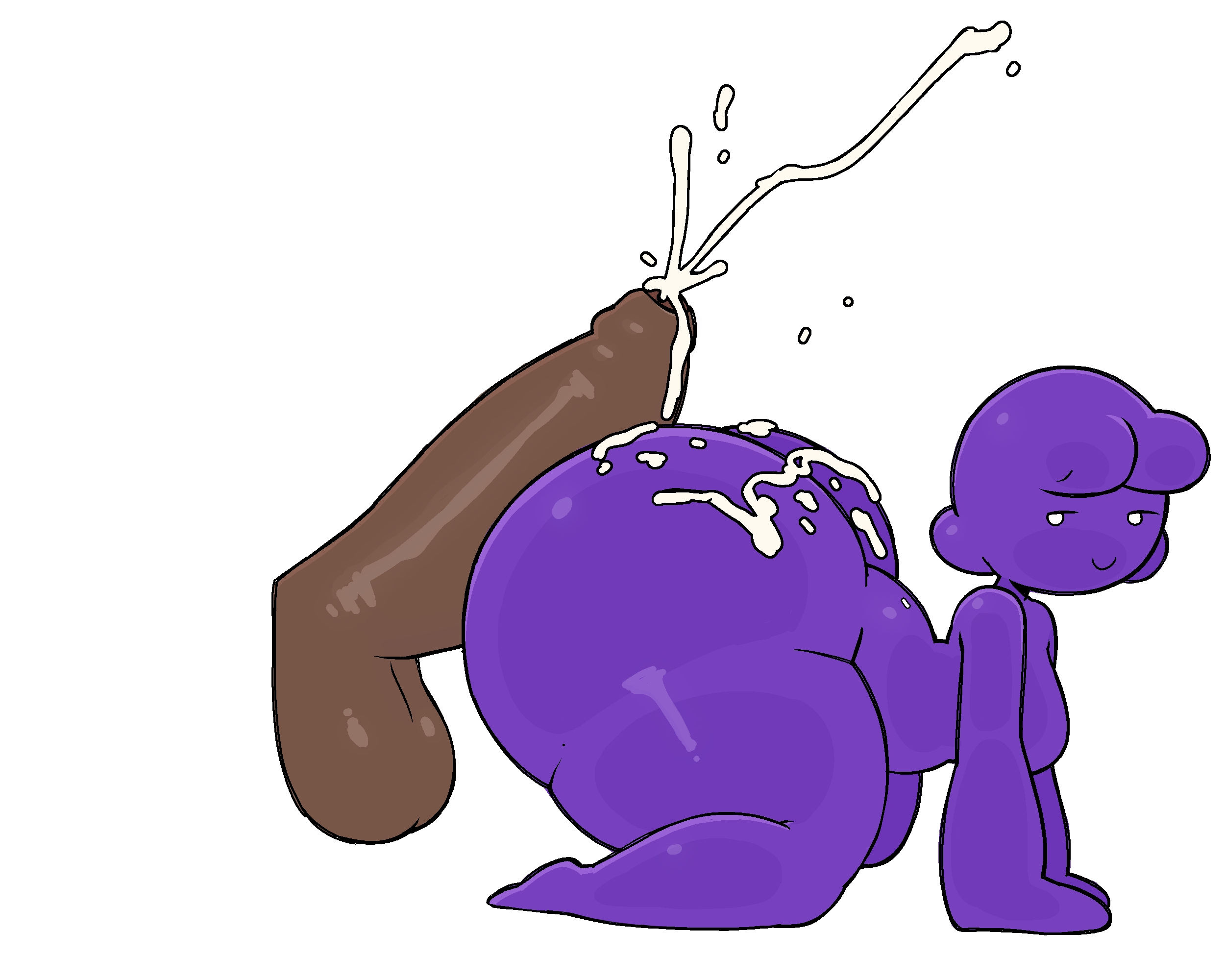 1boy, 1girls, 2026, after anal, after sex, big ass, bottom heavy, cum, cum in ass, cumming, curvy, dark-skinned male, female, female penetrated, huge ass, huge cock, mrpotato123 , sarah (mrpotato123 ), slime girl
