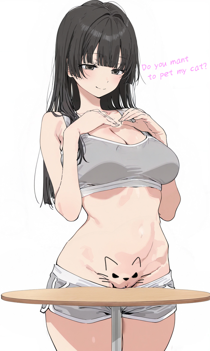 2d, akitatchi, bottomless, character request, do you want to pet my cat (meme), female, female focus, female only, meme, pussy, tagme, vagina