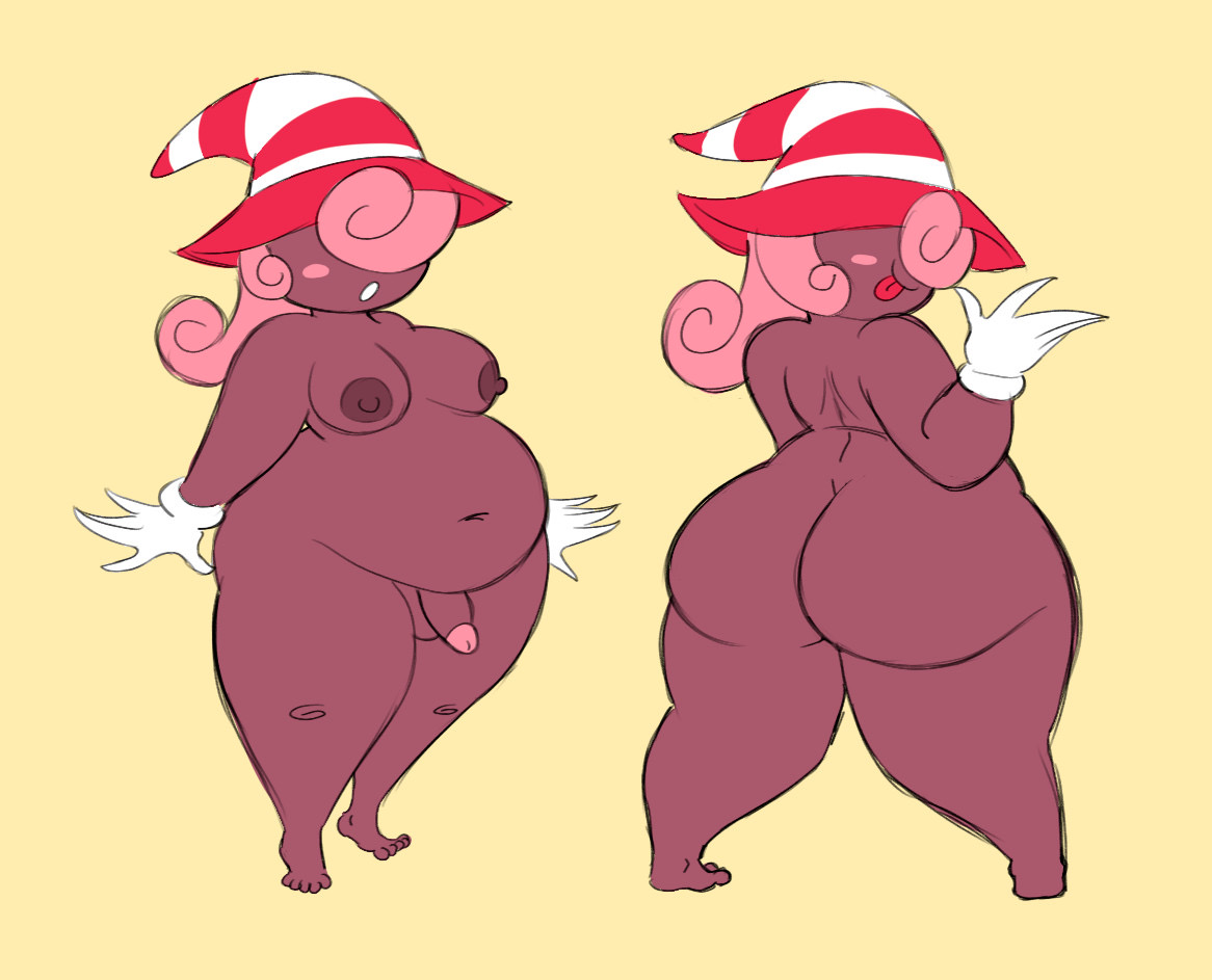 1girls, 2026, adorable, adorasexy, alternate version, alternate version available, areolae, ass, ass focus, bbw, belly, belly button, big ass, big breasts, blush, blushing, breasts, chubby, chubby female, curly hair, cute, fat ass, gijinka, gloves, hat, human, lewd-redd, mario (series), naked, paper mario, paper mario: the thousand-year door, penis, pink hair, posing, striped hat, super mario bros., tongue, tongue out, trans, trans (lore), trans woman, transfem, transgender, transgender woman, transgender woman (lore), vivian (paper mario), white gloves, witch hat