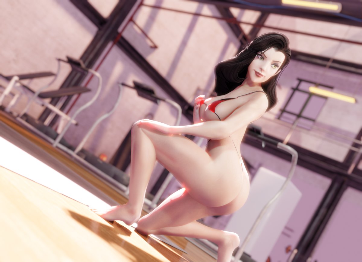 1girls, 3d, alternate ass size, alternate breast size, asami sato, ass, athletic, athletic female, avatar legends, bare legs, big ass, black hair, breasts, crisisbeat, eyeshadow, female, female only, green eyes, gym, hair down, indoors, large breasts, legs, light skin, light-skinned female, lipstick, long hair, nickelodeon, on one knee, pear shaped, rear view, smooth skin, swimsuit, the legend of korra, thick thighs, thighs, voluptuous, wide hips