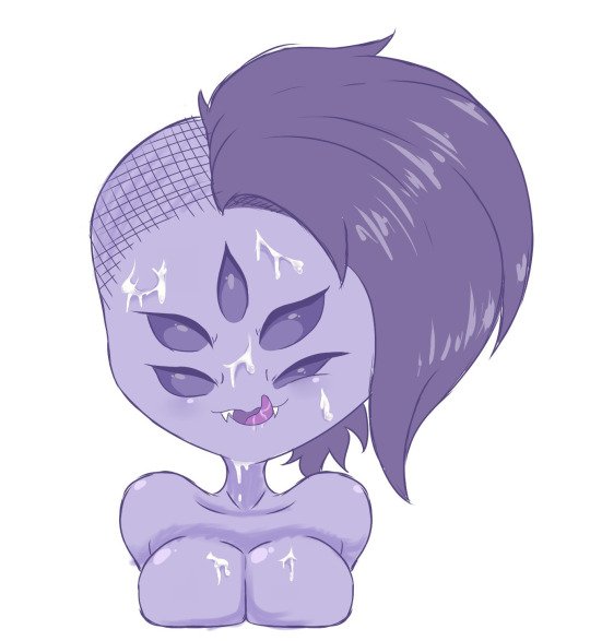 1girls 5_eyes after_oral anthro asymmetrical_hair breasts cleavage collarbone cum cum_drip cum_on_breasts cum_on_chin cum_on_face humanoid medium_breasts mehdrawings mehlewds muffet open_mouth purple_skin saliva sharp_teeth spider spider_girl tongue tongue_out undertale