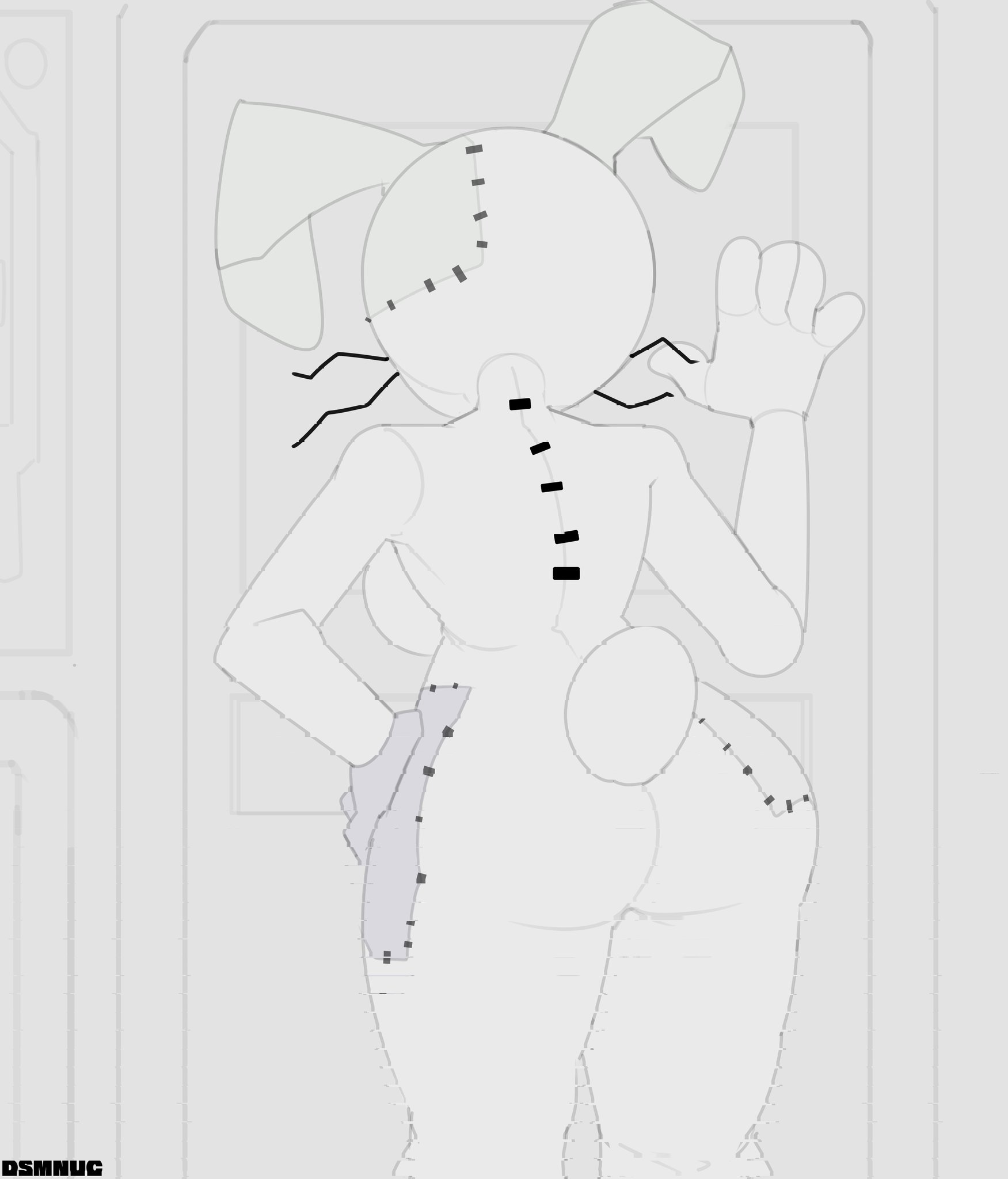 ass, big ass, bunnysuit, dsmnup, female, five nights at freddy's, five nights at freddy's: security breach, fnaf, sketch, solo, vanny (fnaf)