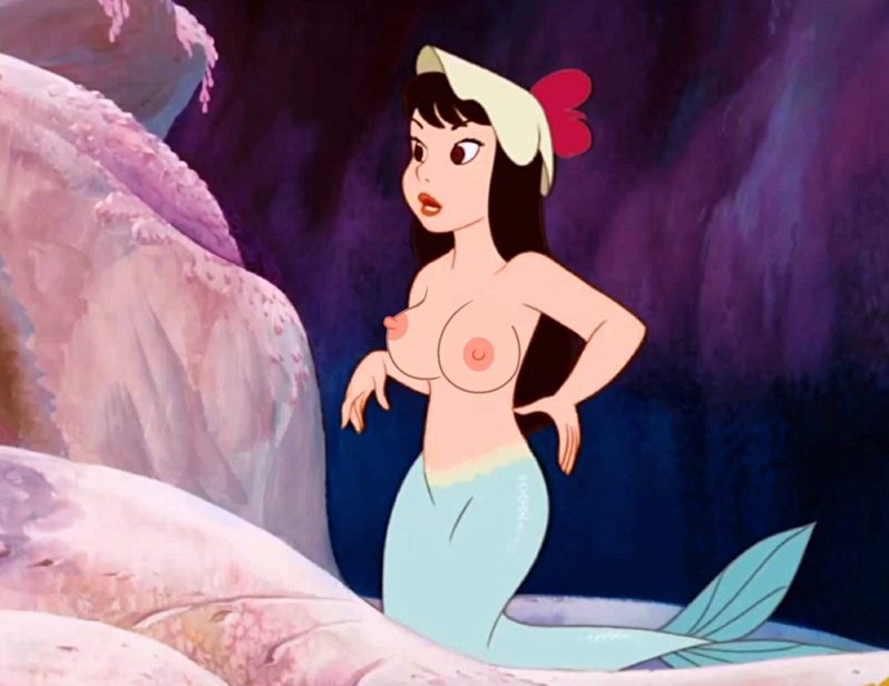 1girls 5_fingers arika_(peter_pan) black_hair blue_tail disney female female_only hair hat kuplo kuplo_(artist) mermaid nipples no_bra peter_pan peter_pan_(disney) png screenshot_edit solo uncensored uncensored_breasts