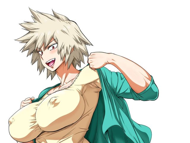 artist request, blonde hair, breasts, female, fully clothed, milf, mitsuki bakugou, my hero academia, nipple bulge, red hair, white background