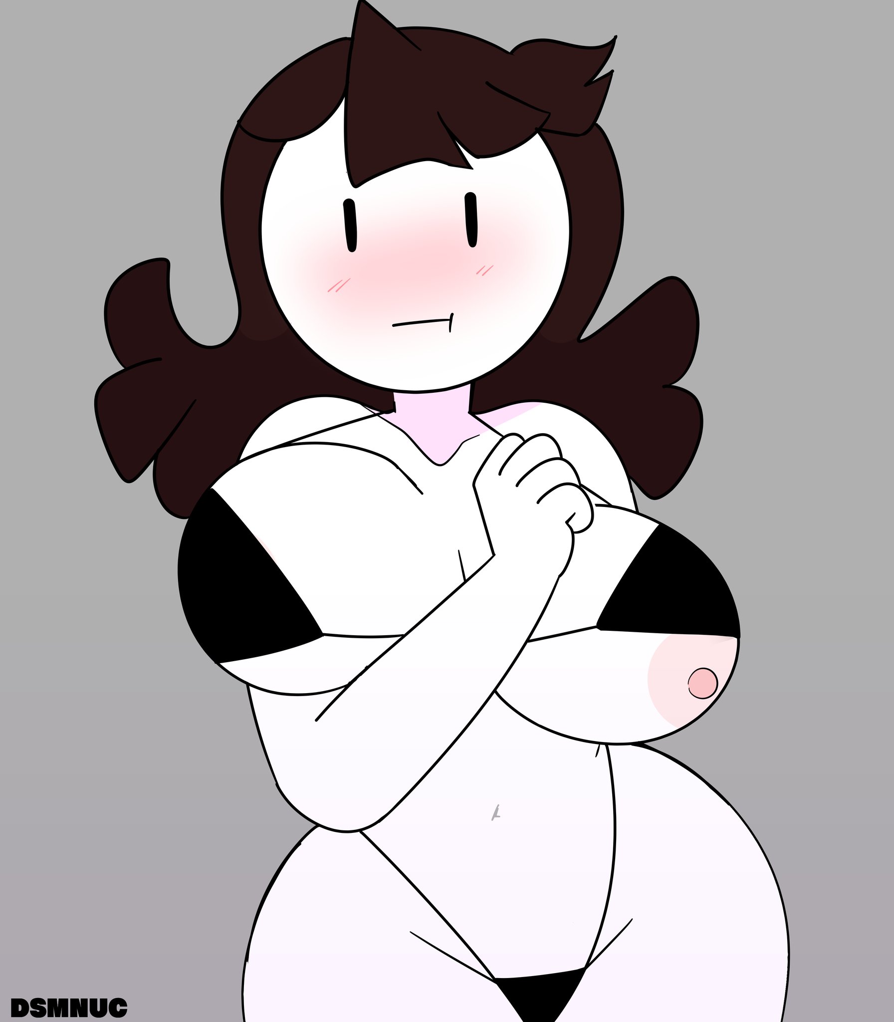 1girls, big breasts, black hair, breasts, dsmnup, female, jaiden, jaiden animations, jaidenanimations, mob face, youtube, youtuber