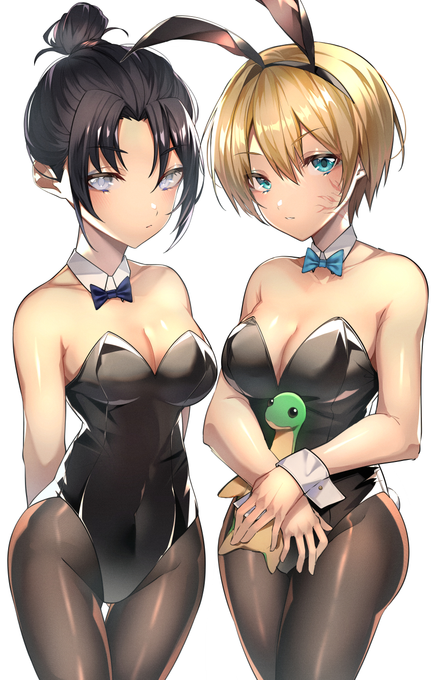 2d, apex legends, bowtie, bunny ears, bunnysuit, female, lichtenberg figure, scar, tagme, wattson (apex legends), wraith (apex legends)