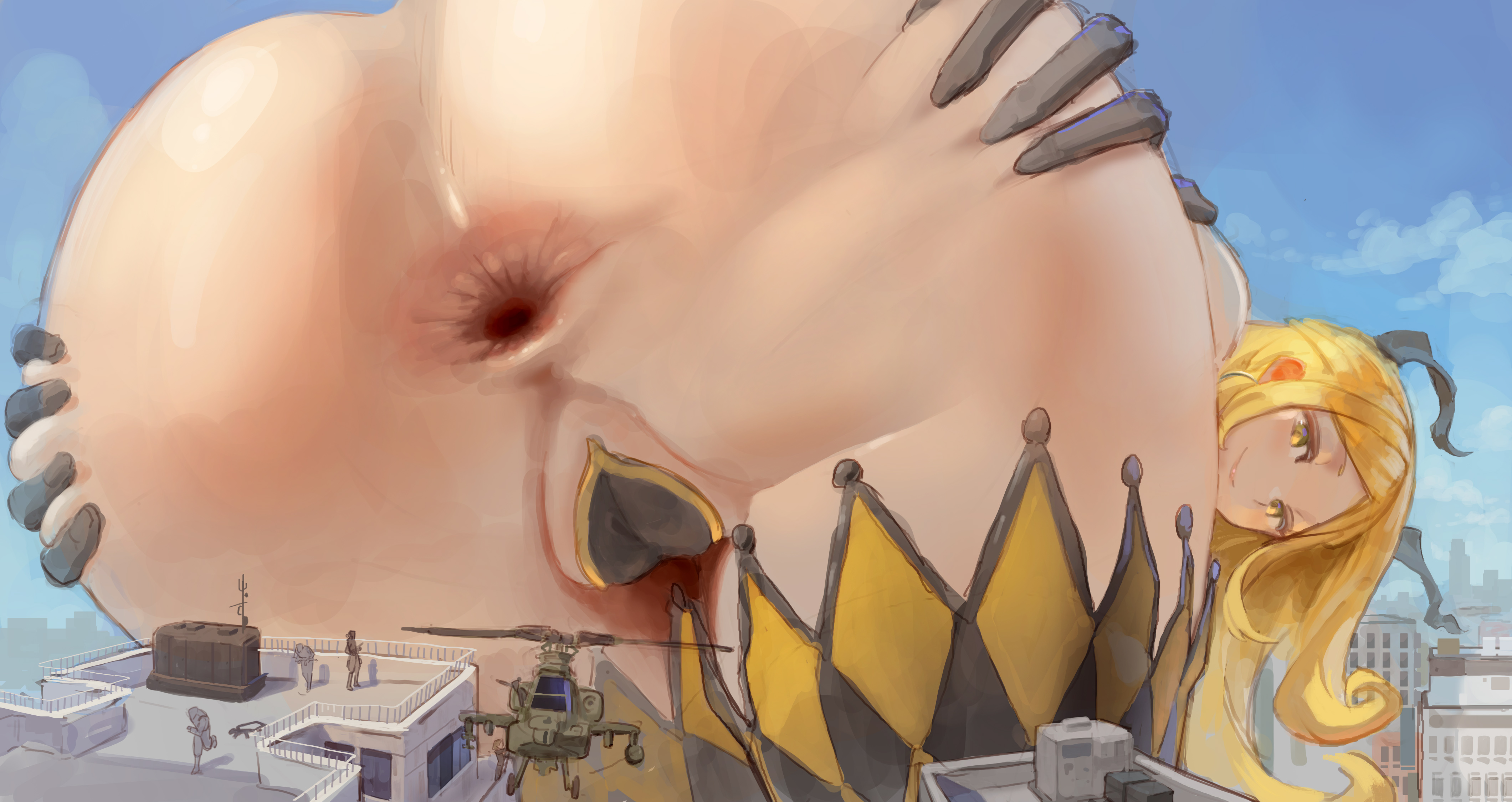 ass, asshole, big ass, fetish, giantess, kazo, macro, size difference
