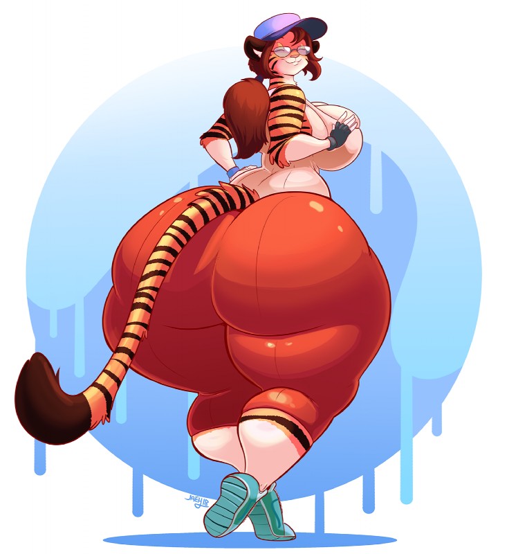 1girls 2018 anthro ass big_breasts bottom_heavy breasts female female_focus female_only furry hips huge_ass jaeh looking_at_viewer looking_back milf original original_character ponytail short_hair solo solo_female solo_focus tail tanya_bellacrow thick_thighs thighs thunder_thighs tiger tiger_tail wide_hips