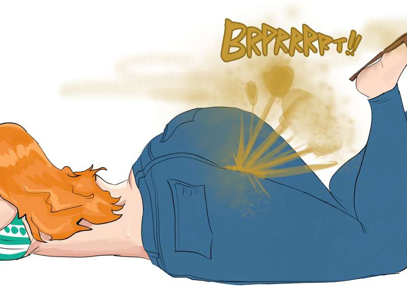 1ststinksfirst, big ass, big breasts, big fart, breasts, fart, fart cloud, female, female only, laying down, nami (one piece), one piece, squatting
