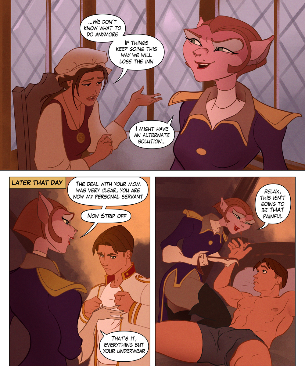 bound captain_amelia clothing comic disney hi_res jim_hawkins justsantiago sarah_hawkins treasure_planet undressing