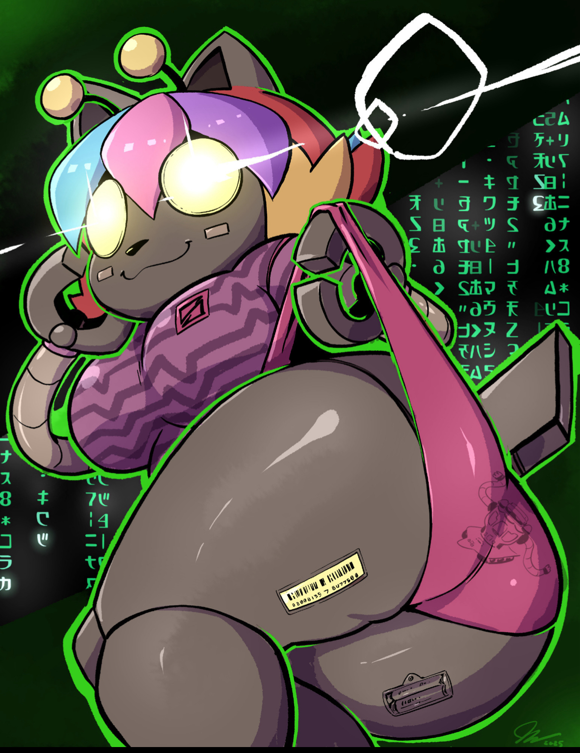 anaugi, big ass, big breasts, breasts, deer girl, female, melbot, melody nosurname, panty pull, robot, robot girl