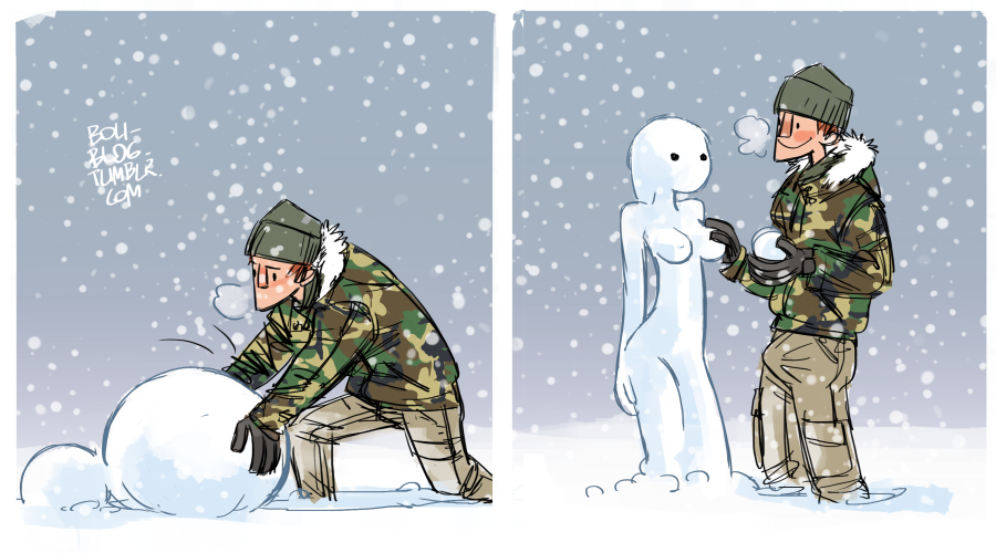 au_(artist) boli-blog breasts erection snow snowwoman