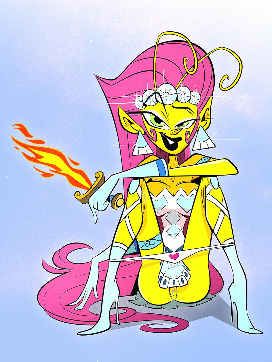 alien antennae_(anatomy) clothing female genitals hair hi_res humanoid nickelodeon panties pink_hair princess_mandie pussy solo straight_hair the_fairly_oddparents themrock underwear