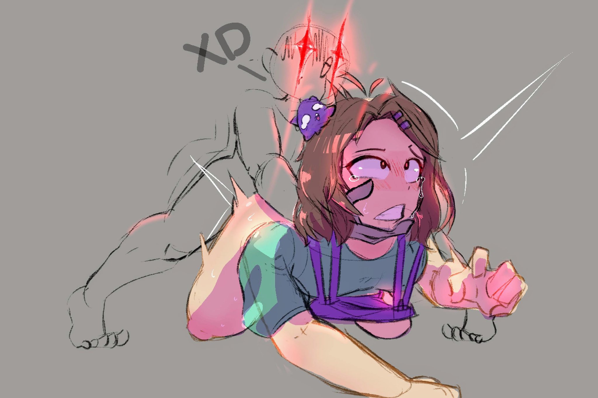 brown eyes, brown hair, clothed female, female, grabbing from behind, grabbing head, indie virtual youtuber, nimu, rape, rough sex, tenia que ser nimu (meme), virtual youtuber