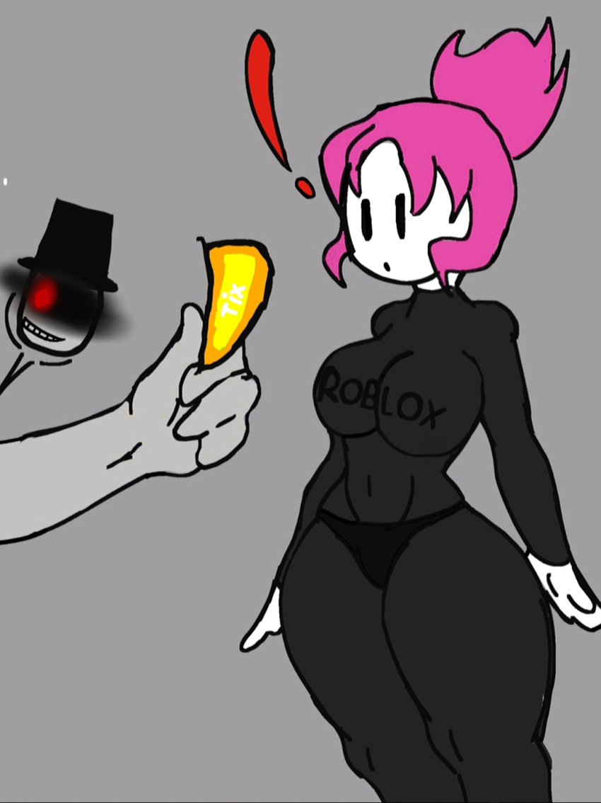 1girls, 2d, breasts, female, fully clothed, ghastlypann, guest (roblox), money, pink hair, prostitution, roblox, tagme, thick thighs, tight clothes, tix