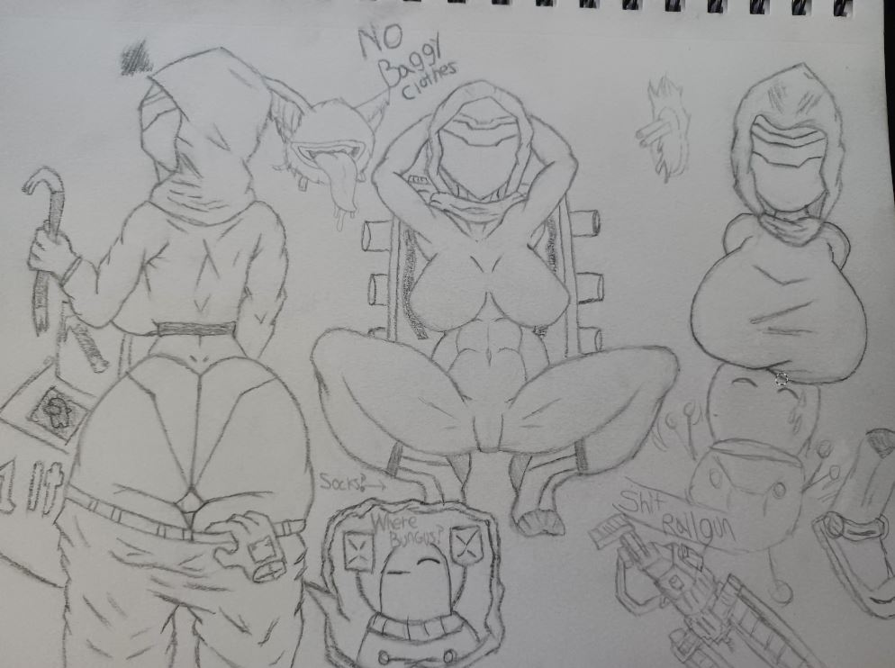 alternate_breast_size amogus big_ass big_butt bubble_ass bubble_butt drawfag engineer_(risk_of_rain) female hands_behind_head hood muscular pants_down pulling_pants_down railgun railgunner_(risk_of_rain) risk_of_rain risk_of_rain_2 socks squatting tagme wide_hips