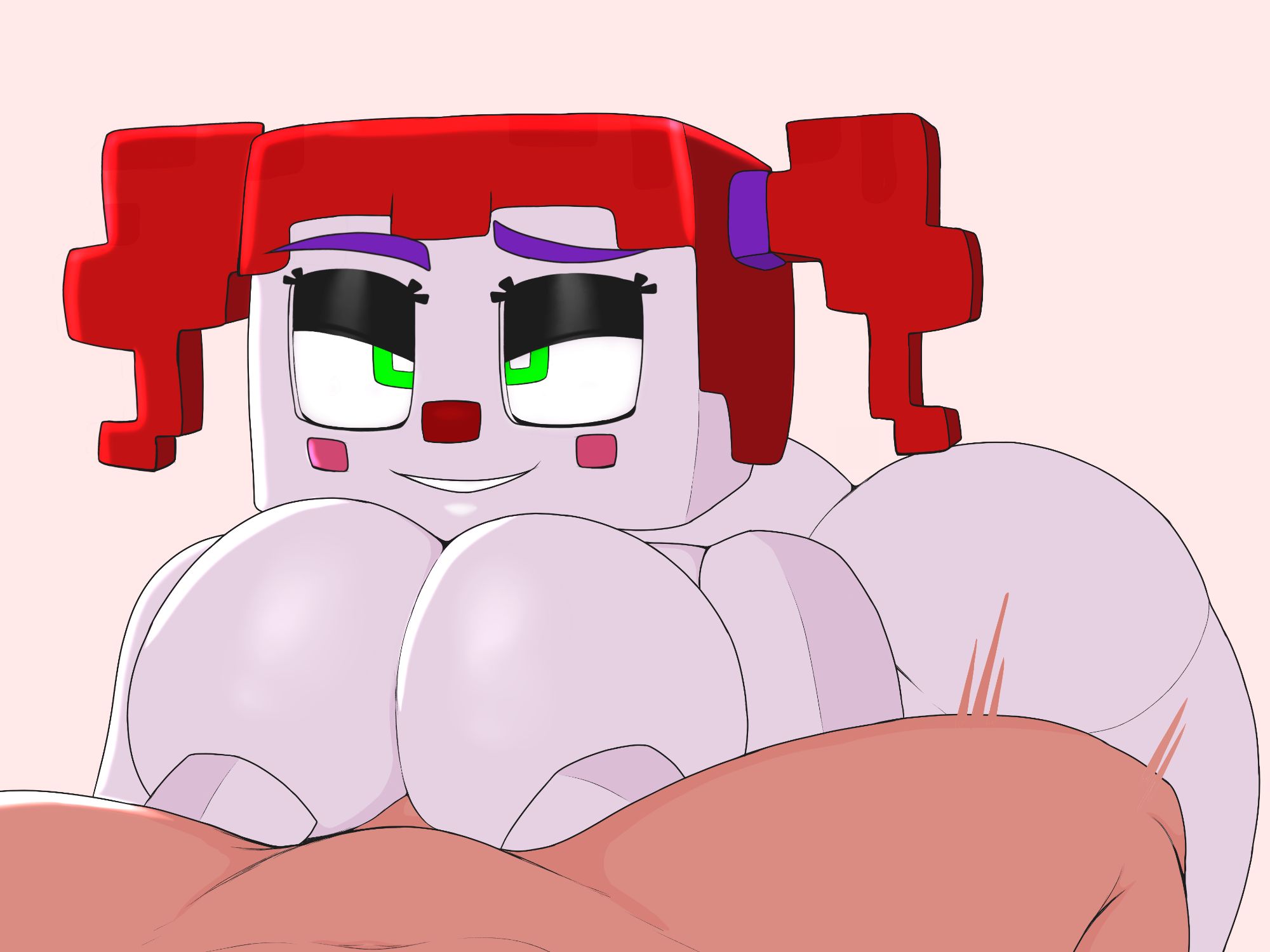 1boy, 1girls, anthro, ass, ass up, baby (fnafsl), big ass, boobjob, boobs, breasts, circus baby, circus baby (fnaf), circus baby (minecraft), completely nude, crossover, fazbear & friends, fazbear & friends (zamination), female, five nights at freddy's, five nights at freddy's: sister location, fnaf, jacksito (artist), looking at viewer, male, minecraft, naked, naked female, nude, nude female, paizuri, scottgames, sister location, straight, titjob