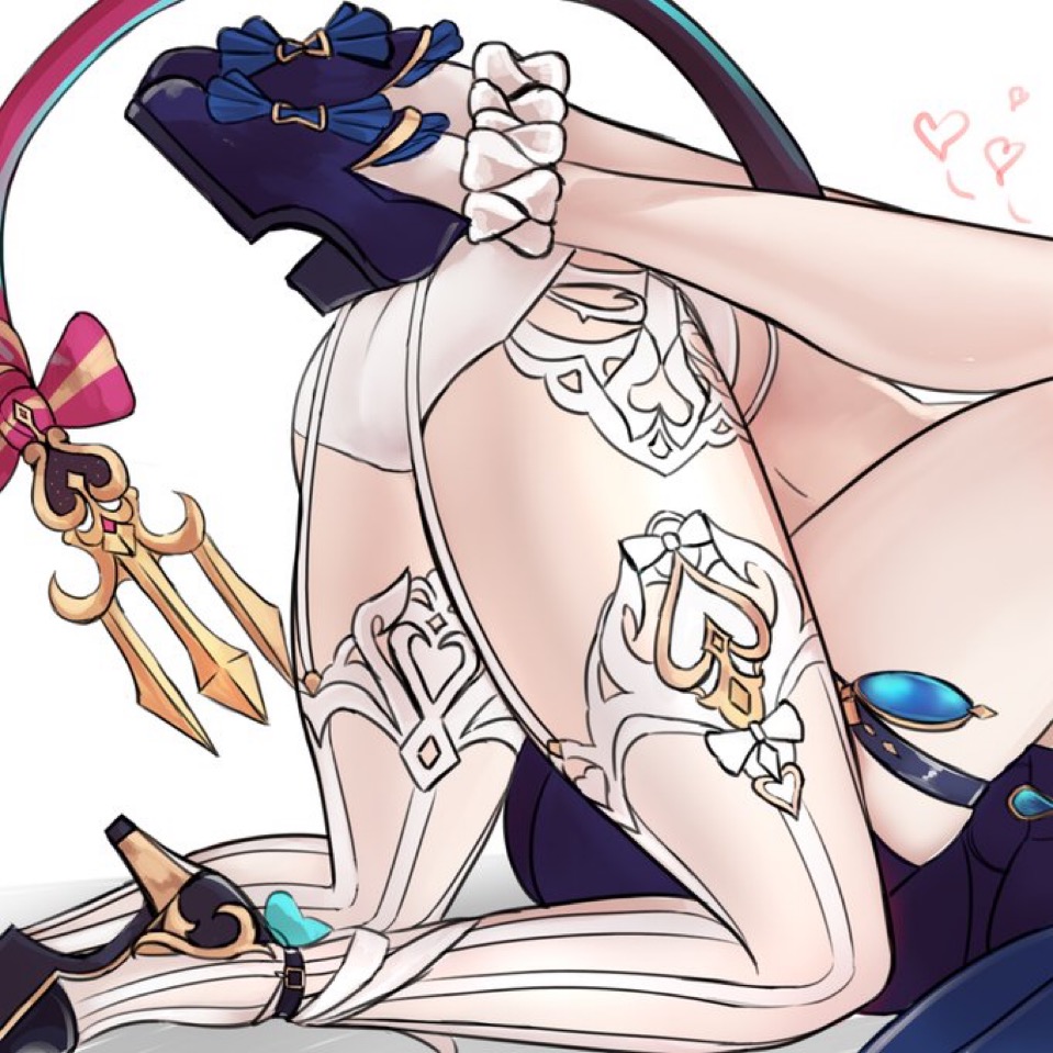 2girls, escoffier (genshin impact), fully clothed, furina (genshin impact), genshin impact, hearts, implied sex, legs, legs wrapped around partner, sex, suggestive