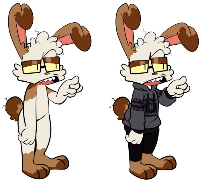 clothed clothing eyewear glasses lagomorph leporid male male_only mammal model_sheet nude rabbit rabbit_(tommybunz) simple_background solo tommybunz