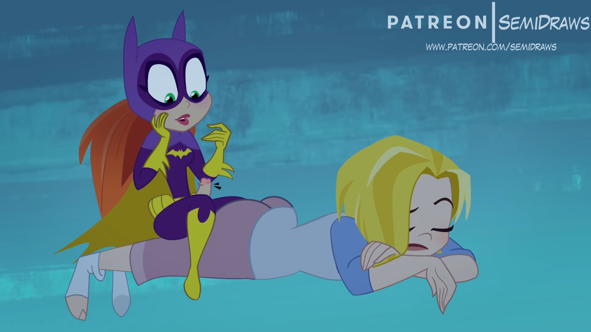 1futa, 1girls, ass, barbara gordon, batgirl, blonde hair, dc, dc comics, dc super hero girls, dreaming, erect penis, fat ass, female, futa with female, futanari, ginger, intersex, kara danvers, kara zor-el, penis, semidraws, sleeping, supergirl, superman (series), thinking, you gonna get raped