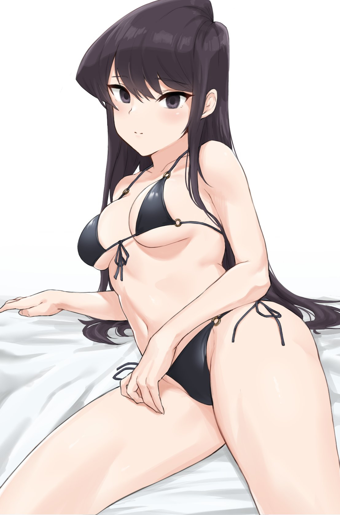 alternate costume, breasts, chagama set meal, female, komi shouko, komi-san wa komyushou desu, solo, swimsuit