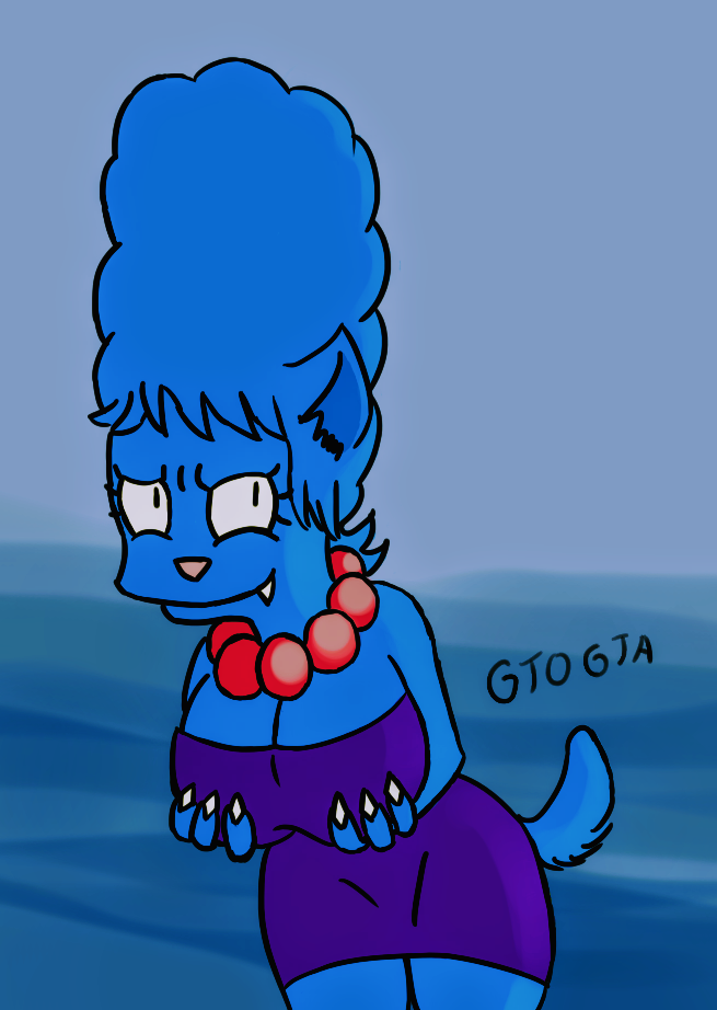 big_ass big_breasts cat_marge feline female gtogta_(artist) marge_simpson the_simpsons