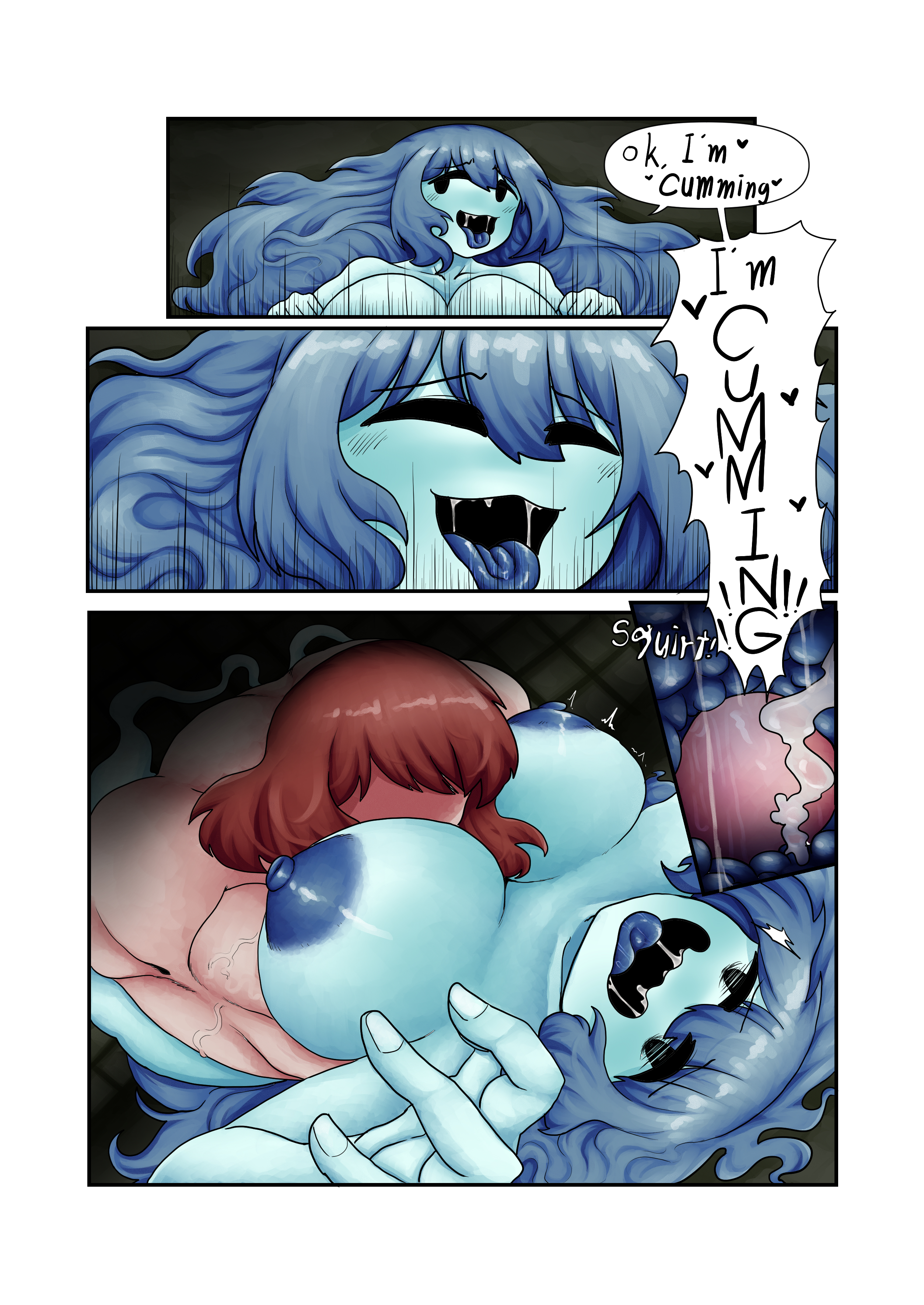 1girls, comic, cum in pussy, english text, faceless male, female, male, mob face, protagonist (spooky's house of jump scares), pussy, smothering, speech bubble, spooky (shojs), spooky's house of jump scares, spooky's jump scare mansion, tagme, text, text bubble, vaginal penetration, whitewo1f