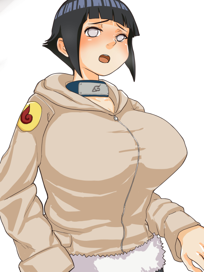 1girls alternate_breast_size big_breasts female female_only huge_breasts hyuuga_hinata hyuuga_hinata(genin) naruto naruto_(classic) naruto_(series) short_hair solo uohaman