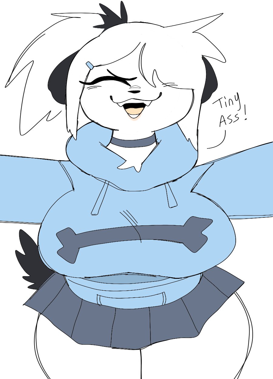 anthro big_breasts breasts canid canine canis dialogue english_text female fur furry furry_only pepper_(puppychan) puppychan tagme tagme_(character) tail text thick_thighs wide_hips