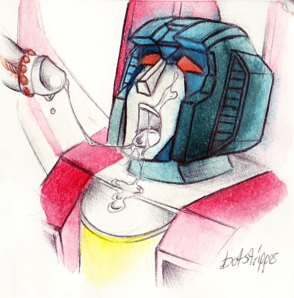 2boys cum facial male male_only oral schandbringer source_request starscream traditional_media_(artwork) transformers transformers_g1 yaoi