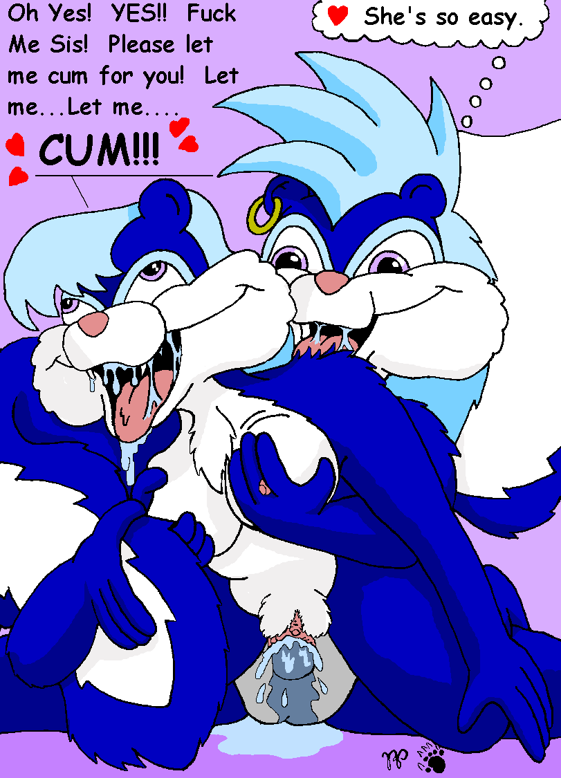 anthro aroma_skunk blue_body blue_fur blue_hair bodily_fluids breast_grab breasts clitoral_hood clitoris drooling duo ear_piercing ear_ring female female/female fluffy fluffy_tail fragrance_skunk fur genital_fluids genitals hair hand_on_breast heart_symbol incest_(lore) kthanid_(artist) licking licking_another licking_partner mammal mephitid nipples nude piercing pink_nose purple_eyes pussy ring_piercing rutwell_forest saliva sex sex_toy sibling_(lore) sister_(lore) sisters_(lore) skunk tail tongue toony toying_partner twincest_(lore) twins_(lore) vaginal_fluids