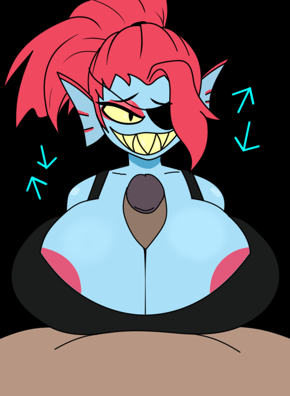 banger beat beat_banger beat_banger_(mod) big_breasts blue_body bra breasts paizuri pigtail pirate red_hair reskin toriel_beat_banger undertale undertale_(series) undertale_au undyne undyne_(deltarune) undyne_au undyne_the_undying yellow_eyes