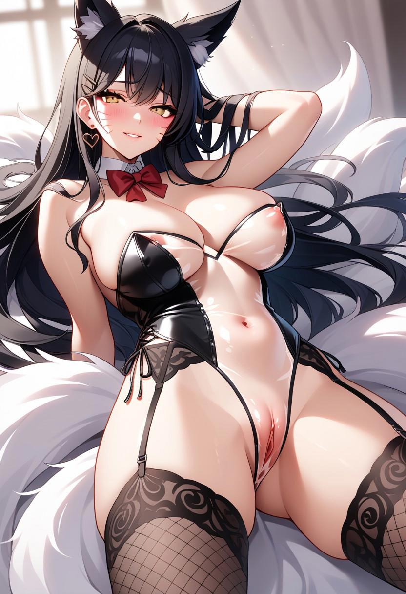 ahri ai_generated fox_ears fox_tail league_of_legends