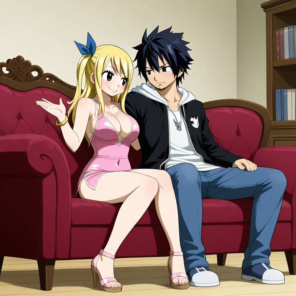 ai_generated blonde_hair couple fairy_tail gray_fullbuster lucy_heartfilia