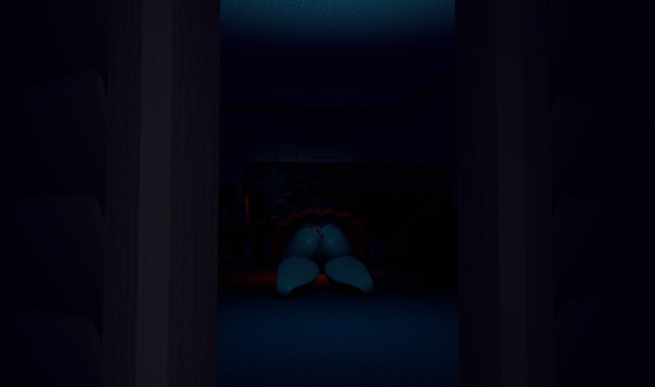 3d 80's_theme baby_(fnafsl) bed bedroom bending_over carpet circus_baby circus_baby_(fnaf) clown_girl five_nights_at_freddy's five_nights_at_freddy's:_sister_location fnaf g0g0g0g0g0g hiding hiding_in_closet panties robot robot_girl sister_location strong upskirt