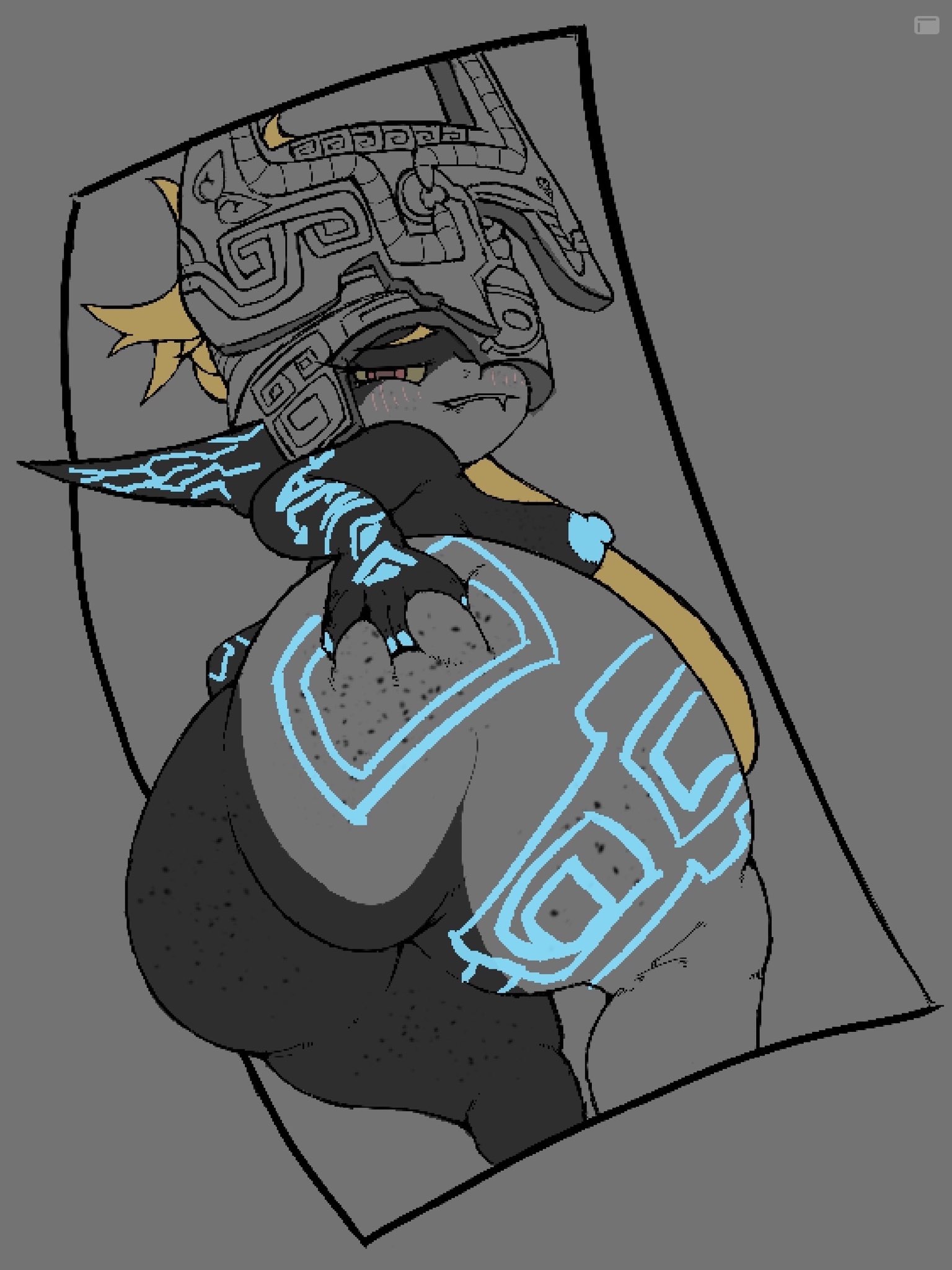 1girls, 2d, ass, ass focus, ass freckles, ass grab, big ass, biting lip, blush, breasts, doughy ass, fat ass, female, female only, floating, freckles, freckles on ass, grabbing ass, grabbing own ass, hair, hand on ass, hat, headwear, huge ass, imp, imp midna, keeponwalkin, long hair, looking at viewer, looking back, low-angle view, midna, naked, nintendo, no sex, nonhuman, nude, pointy ears, presenting hindquarters, sanjuro, shortstack, simple background, solo, solo female, tagme, the legend of zelda, thick ass, thick thighs, thighs, twilight princess