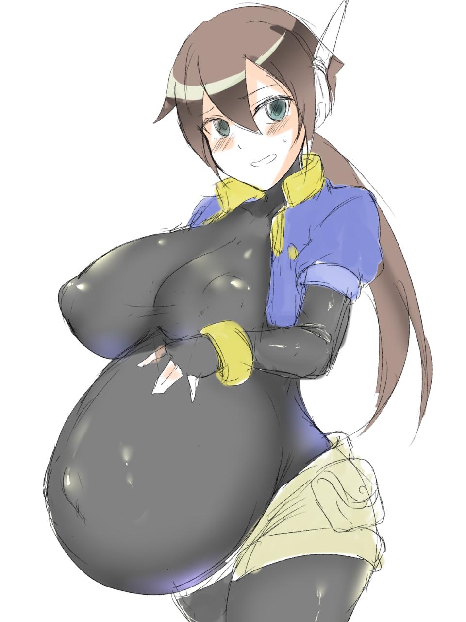 9rimson aile mega_man mega_man_zx_advent pregnant tagme