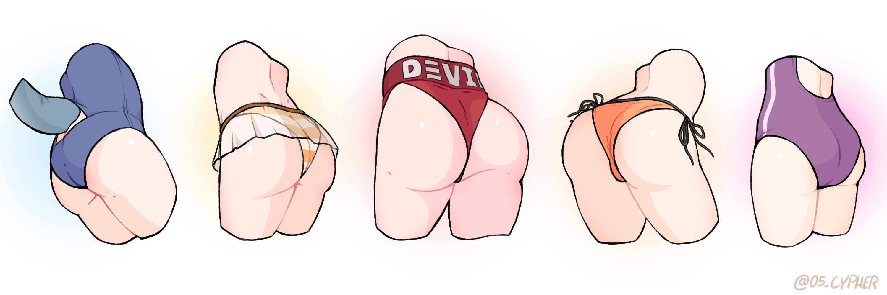 5girls, aqua hair, ass, ass focus, blonde hair, blue hair, cypher 05, female, gawr gura, ginger, hololive, hololive english, hololive myth, mori calliope, multiple females, multiple girls, ninomae ina'nis, orange hair, panties, petite, pink hair, purple hair, small ass, takanashi kiara, virtual youtuber, watson amelia