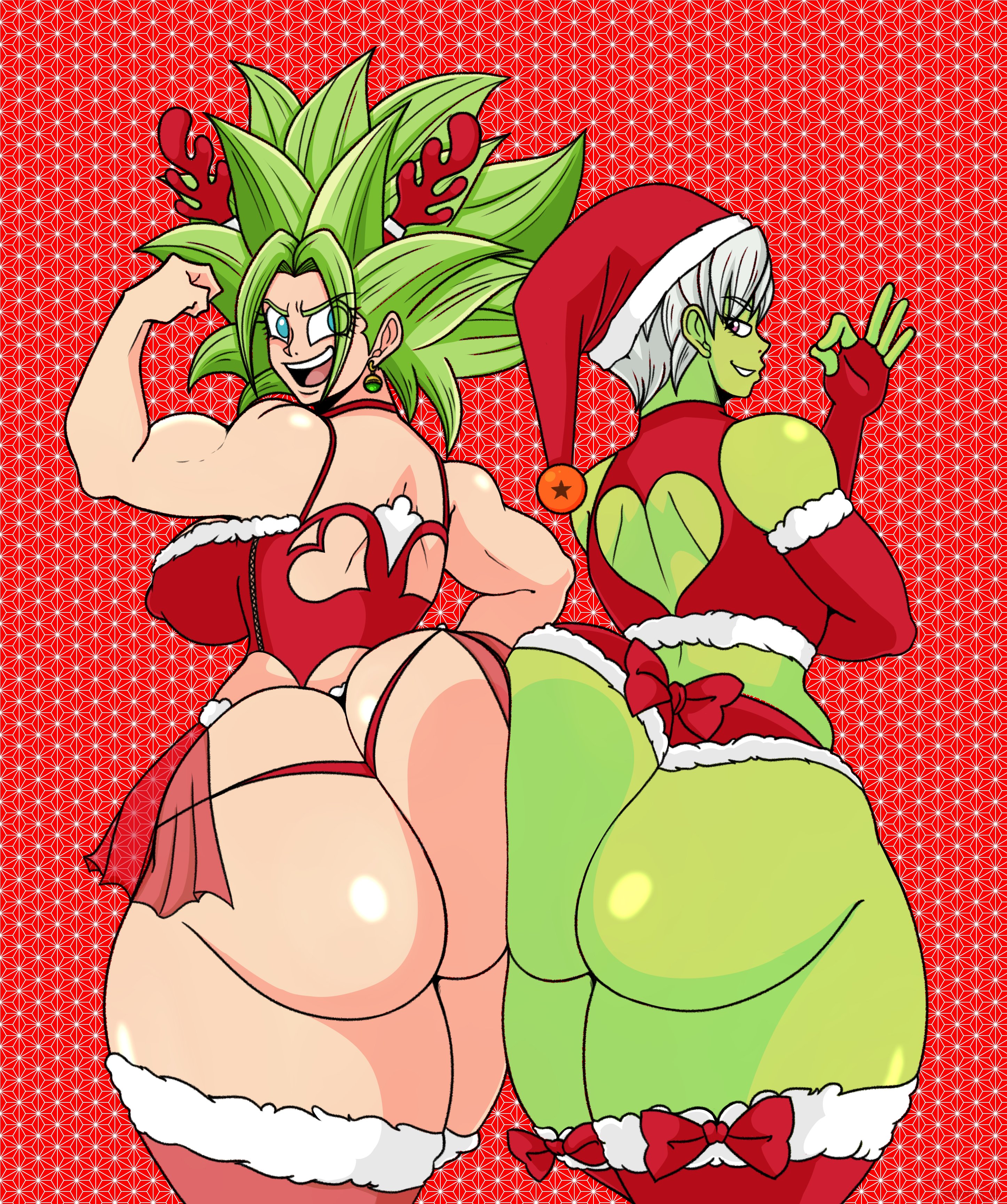 ass, ass cleavage, ass crack, bermuda art, butt crack, cheelai, dragon ball, dragon ball super, female, female saiyan, green hair, kefla, legendary super saiyan, super saiyan, super saiyan 2, universe 6 saiyan/universe 7 saiyan, universe 6/universe 7