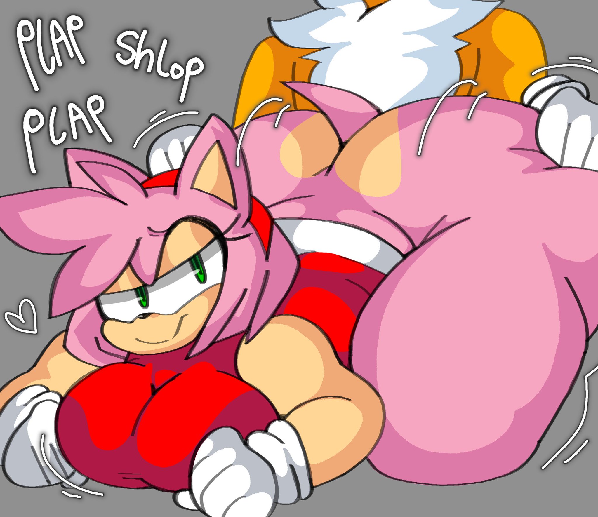 1boy, 1girls, alternate ass size, alternate breast size, amy rose, anthro, anthro on anthro, ass, big ass, big breasts, breasts, color, doggy style, dork boi, female, gigantic ass, huge ass, huge breasts, large ass, large breasts, larger female, lewd dorky, male, plap, sex, small dom big sub, smaller male, sonic (series), straight, tails, tails the fox