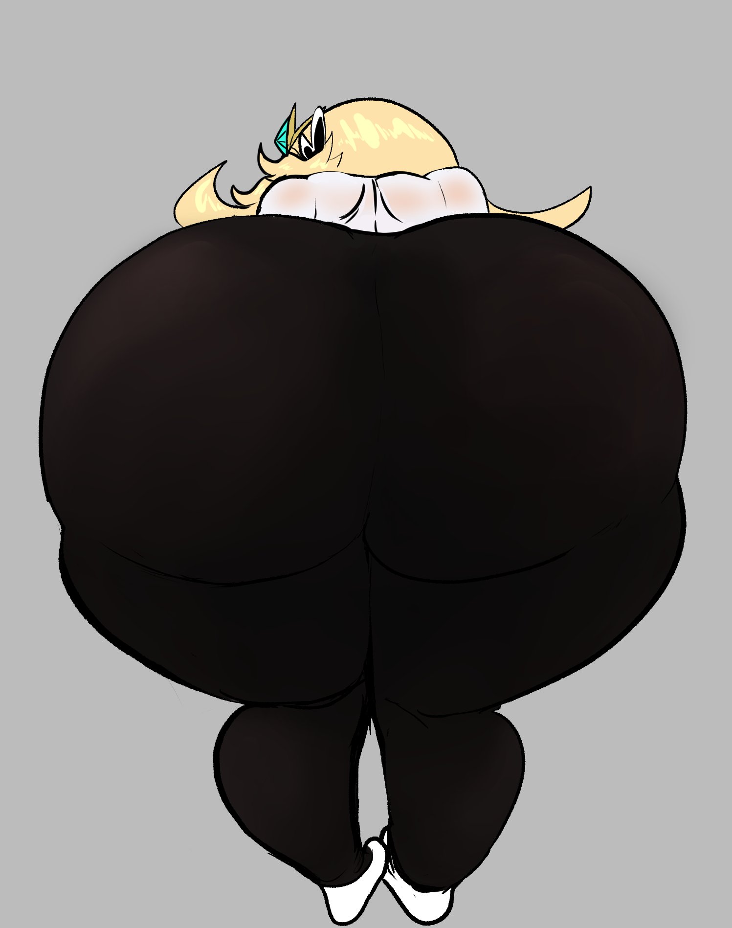 1girls, ass, bending over, bent over, big ass, big butt, blonde hair, bottom heavy, fat ass, female, female only, from behind, huge ass, large ass, leggings, lemonadepikachu, long hair, mythra, plump, plump ass, pov, solo, solo female, super smash bros., super smash bros. ultimate, thick, thick ass, thick hips, thick thighs, thighs, tight clothing, tight pants, white shirt, wide hips, xenoblade (series), xenoblade chronicles 2