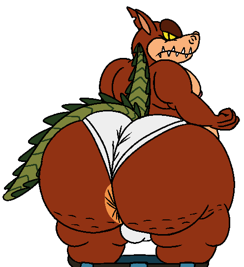 activision anthro anus anus_peek ass big_butt bottomwear bottomwear_down briefs bulge canid canine canis cellulite clothed clothing crash_(series) crocodile crocodilian crocodylid denim denim_clothing dingo dingodile frown frowning_at_viewer hybrid jeans looking_at_viewer looking_back male male_only mammal overweight overweight_anthro overweight_male pants pants_down partially_clothed plamzdoom reptile scalie solo tight_clothing tighty_whities underwear video_games wedgie white_clothing white_underwear