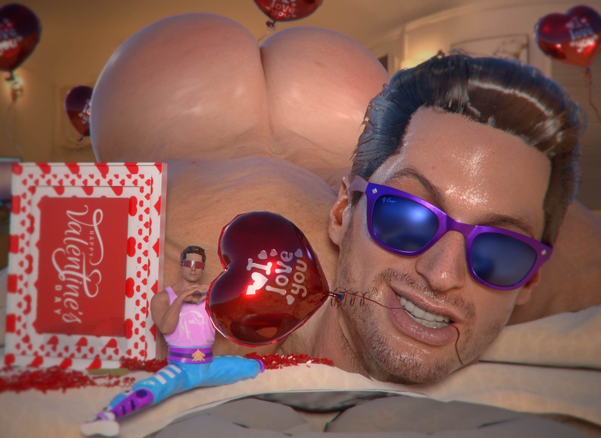 3d, ass, big ass, big ass (male), big butt, big butt (male), bubble ass, bubble butt, fat ass, gay, gaymer93, johnny cage, light skin, light-skinned male, male, male ass, male butt, male only, mortal kombat, mortal kombat 11, naked, pawb, valentine's day, white skin, yaoi