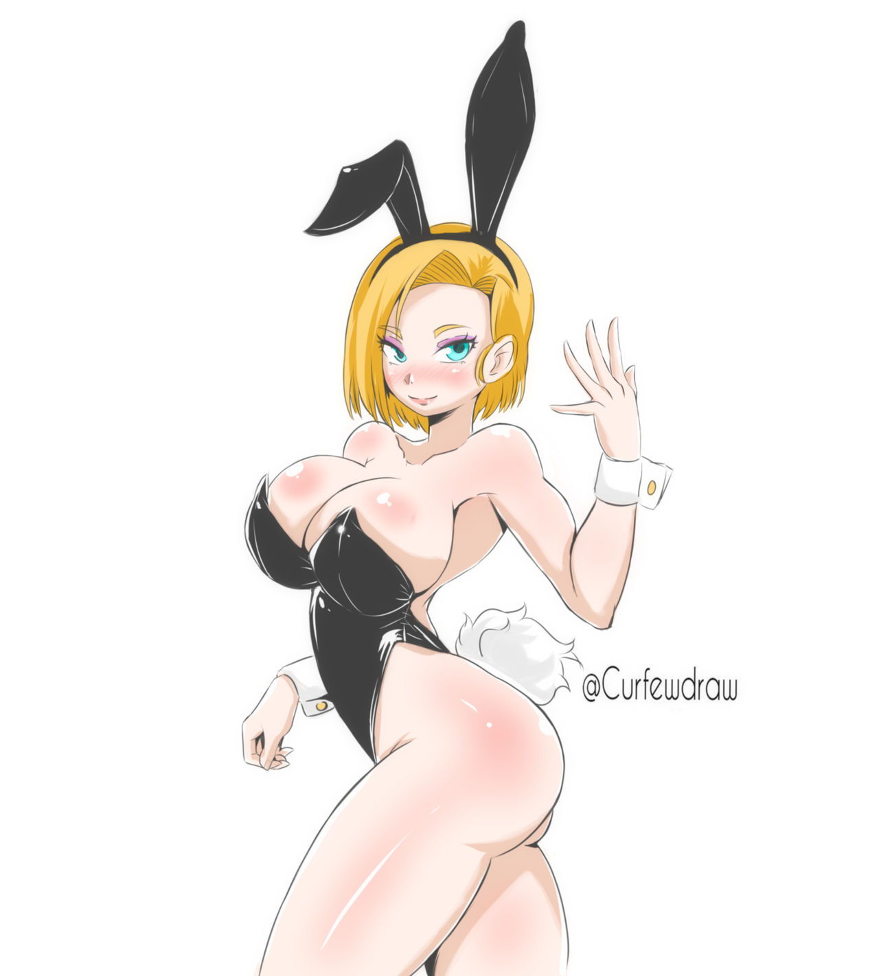 1girls, android 18, ass, blonde, blonde hair, blue eyes, breasts, cameltoe, cleavage, curfewart, curvy, dragon ball, erect nipples, female, huge areolae, huge ass, huge breasts, nipples, puffy nipples, pussy, short hair, thick lips, voluptuous, wide hips, yellow hair
